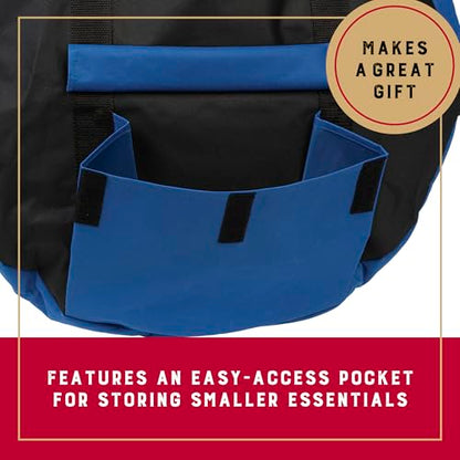 Weaver Equine Double Rope Bag for Trail and Working, Blue, Adjustable Strap Round Carry Bag for Roping Equipment, Essential Equestrian Accessories