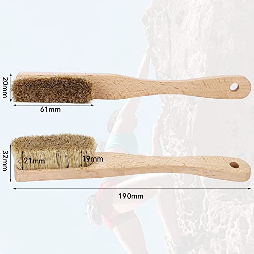 Premium Rock Climbing Brush with Thick Ultra Durable Boar's Hair Bristles, Bouldering Brush with Strong Handle, Uni-Sex Boulder Brushes as Rock Climbing Gift (CJ-CB2010A + CJ-CB2045B)
