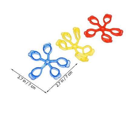 LIOOBO 3PCS Finger Strength Trainer Set Adjustable Resistance Finger Exerciser Hand Rehabilitation Tool for Guitar Players Rock Climbing and Strength Training (Yellow Red Blue)