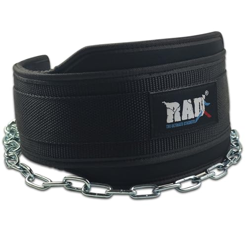 RAD Weighted Dip Belt for Men Comfortable Material Neoprene & Nylon Weight Pullups Squat Belt with Chain Weight Lifting Waist Dipping Belt for Workout