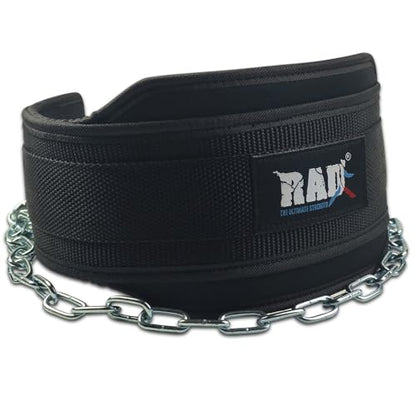 RAD Weighted Dip Belt for Men Comfortable Material Neoprene & Nylon Weight Pullups Squat Belt with Chain Weight Lifting Waist Dipping Belt for Workout
