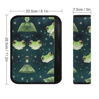 Universal Soft and Comfortable Green Frogs Leaf Seat Belt Shoulder Pad for Kids, Most Cars, 1 Pair Seat Belt Covers Cushion Anti-Slip Pad - color: Pattern 379