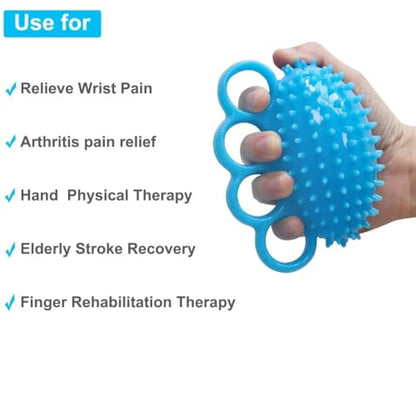 Finger Exerciser Balls for Hand Physical Therapy, Hand Grip Strength Trainer Extension Exerciser Squeeze Ball for Rehab, Arthritis, Carpal Tunnel, Anxiety, Stroke Recovery