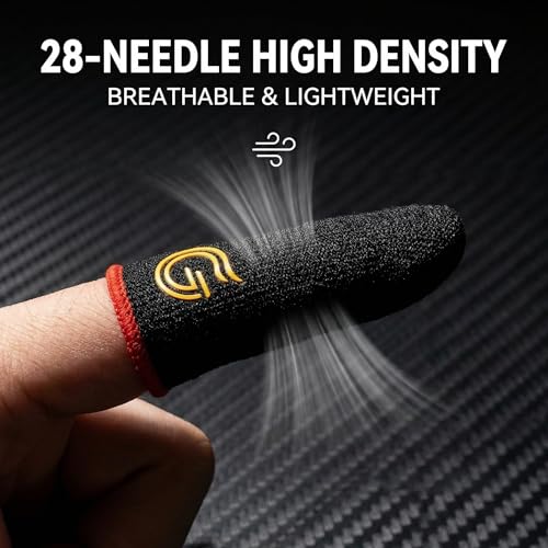 16-Pack Gaming Finger Sleeves for Mobile Gaming & Touchscreen | Carbon Fiber Material, High Sensitivity, Anti-Slip, Breathable, Ideal for Sweaty Hands, PUBG & COD Mobile - color: Mixed Blue& Black