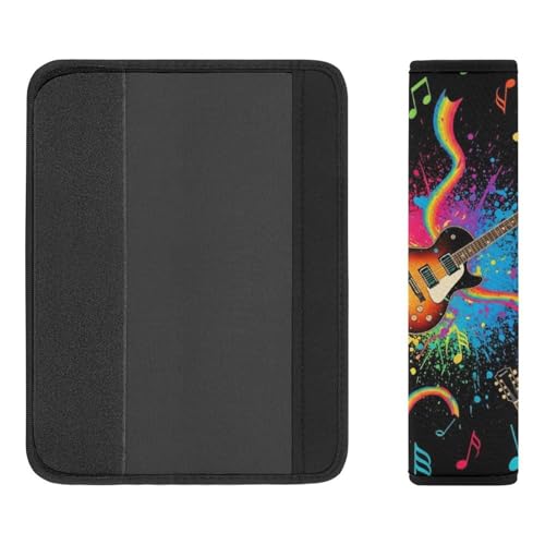 2 Pack Guitar Music Rock Musical Guitar Players Car Seat Straps Shoulder Pads Soft Padded Seat Belt Cushion for Kids, All Vehicles, Pressure Relief - color: Pattern 350