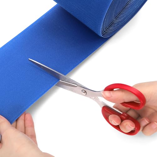 Hedume 42 ft Gymnastics Mat Hook Fastener, Royal Blue 4" Wide Nylon Hook, Hook Mat Fastener for Carpet Bonded Foam Seam, Cheer Mat Gym Floor and Gymnastics