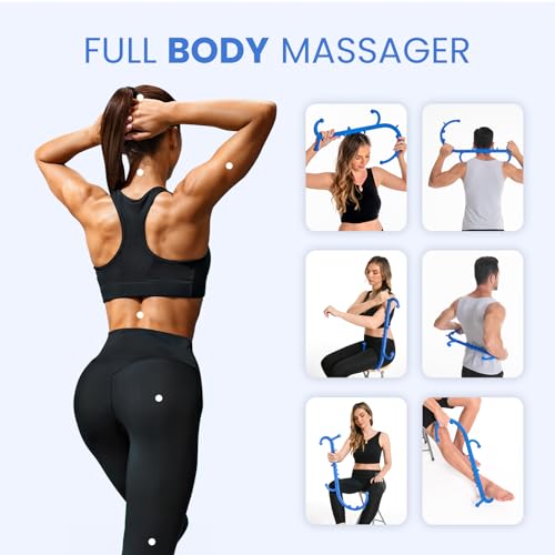 Ranarose Deep Tissue Back & Neck Massager - Back Massager Stick for Pain Relief, Muscle Knot Remover, Trigger Point Massage Tool for Full Body, Shoulders, Legs - Pressure Point Massage Tool (Black) - color: Black