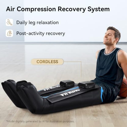 FIT KING Cordless Air Compression Recovery System with 3 Modes and 11 intensities, Sequential Leg Massager for Athletes and Sports Enthusiasts (Large) - size: Large