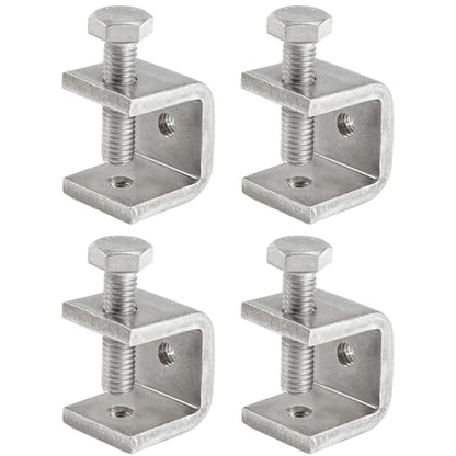 Mini C Clamps Stainless Steel 0.83 Inch for Working, Heavy Duty Small U Clamps for Metal Mounting, Universal Desk Clamp with Stable Wide Jaw Opening/I-Beam Design (4pcs) - color: 13/16 In-4pcs-21mm