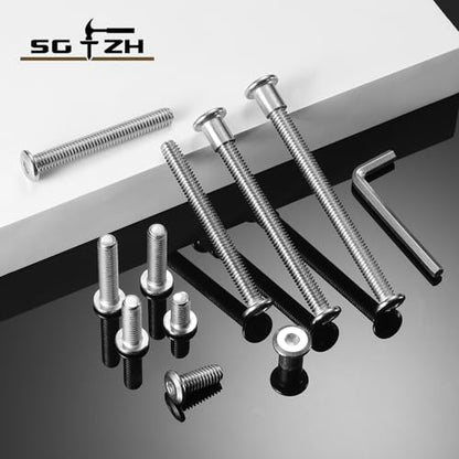 1/4-20 x 1-1/4" 20Pcs Flat Head Hex Socket Cap Screws Bolts Barrel Nuts Kit, 304 Stainless Steel 18-8, Full Thread by SG TZH (with Hex Spanner) - color: Silver, size: 1/4-20 x 1-1/4"
