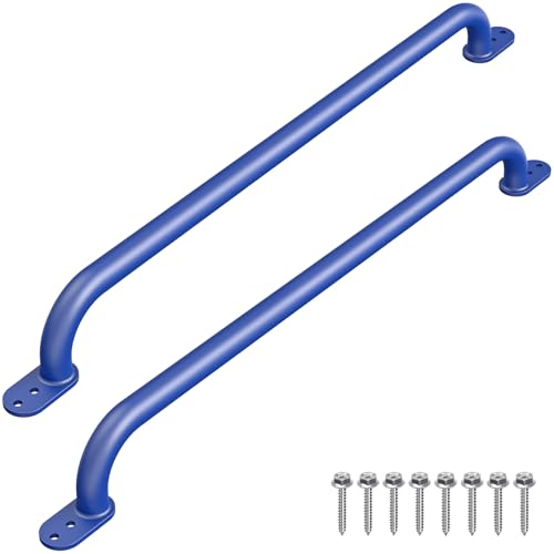Dolibest 42 Inch Metal Safety Handles, Playground Ladder Handle, Long Grab Handles for Kids Playhouse, Treehouse, Rock Climbing Wall, Swing Set Accessories, Indoor & Outdoor Use (2PCS)-Blue - color: D: Blue-42 Inch-2pcs