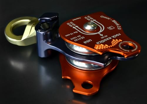 Rock Exotica Omni-Block Swivel Pulley – High-Strength Swivel Pulley with Sideplate Access for Rigging – Made in The USA - style: 2.0" Double