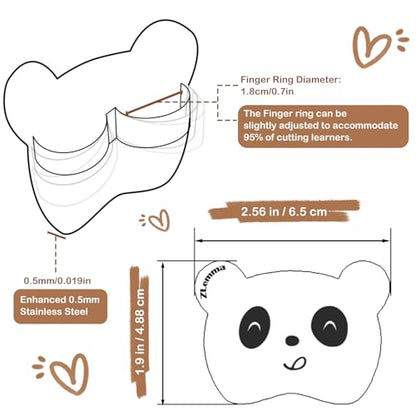 Panda Finger Guards for Cutting Food 4 pcs Set, Premium Stainless Steel Finger Protector for Chopping, Slicing Vegetables, Fruits, Meat, Kitchen Tool Gifts for Kids and Adult - style: 4PCS Panda Finger Guards
