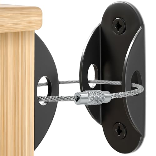 Booda Brand Furniture Anchors (10 Pack) Anti Tip Furniture Straps for Baby Proofing, 400lbs Tension Earthquake Resistant Metal Straps, Furniture Wall Anchor Prevent Baby Pet from Falling Furniture - color: Black 10 Pack