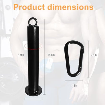Loading Pin for Weight Plates, 2 Inch Olympic Weight Plate Compatible Weight Loading Pin with Carabiner for Cable Pulley LAT Pulldown System