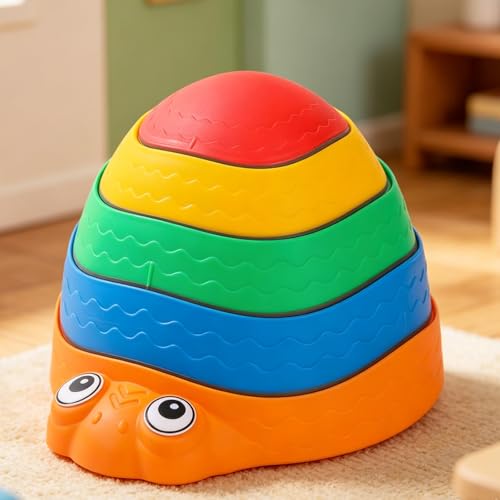Colorful Stepping Stones Set – Frog-Themed Balance & Sensory Training Kit for Indoor/Outdoor Play, Non-Slip EVA Foam Climbing Stones (Turtle) - color: Turtle