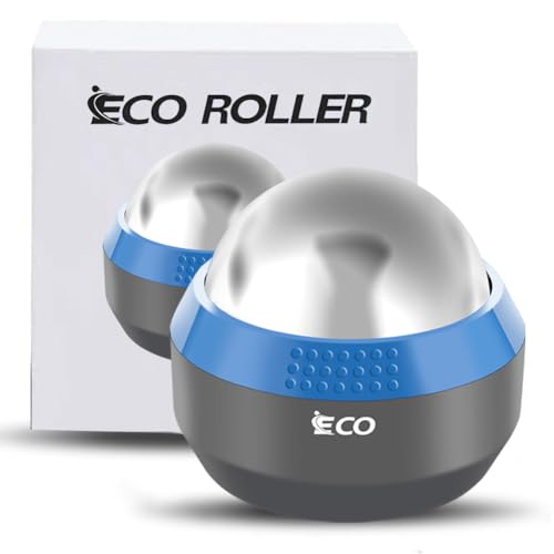 iECO Massage Ice Roller Ball Cold & Heat Therapy Plantar Fasciitis Roller | Alleviating Shoulder, Arms, Back, Legs, Calves or Muscle Tension, Perfect for Workouts Relaxation - color: Gray+blue, size: 1 Count (Pack of 1)
