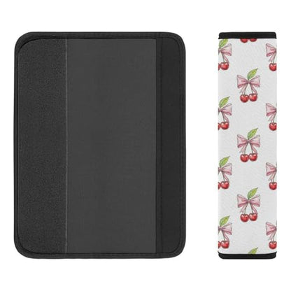 1 Pair Universal Soft and Comfortable Car Seat Belt Pad for Girls and Boys, Most Cars, Cute Cherry Pink Bow Harness Pads Strap, Neck and Shoulder Support - color: Pattern 305