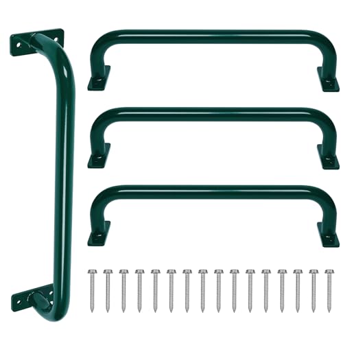 ESPETS 17 Inch 4 Pieces Green Indoor Monkey Bars for Playhouse, Jungle Gym | Weather-resistence Handle Grips, Playset Grab Handles, Indoor Monkey Bars, For Wood Play Structure, Playground Accessories - color: Green -4 Pcs