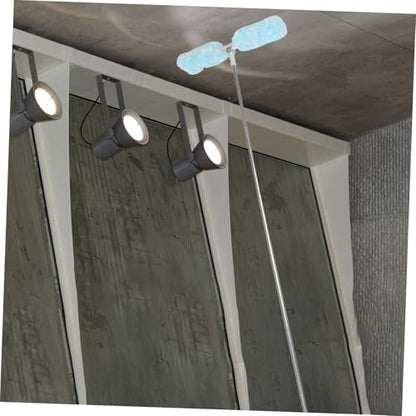 Vaguelly Telescoping Cobweb Duster with 360° Swivel Head and Washable Non-Woven Fabric, Aluminum Alloy Extension Pole for Room Dust Removal and Household Cleaning, Multiangle Adjustable