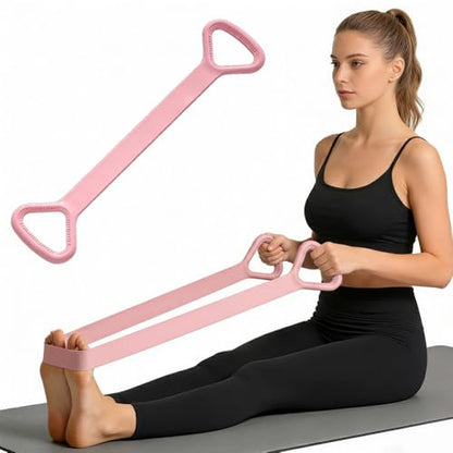 2026 New Figure 8 Resistance Band with Handles, Elastic Bands for Working Out,Arm,Back,Shoulder Training Elastic Ropes,Exercise Equipment for Yoga, Pilates,Physical Therapy Stretching - color: Pink