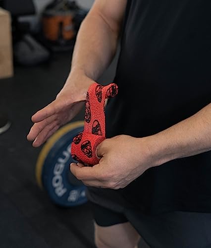 Gymreapers Hook Grip Weightlifting Tape (3 Pack) Premium Adhesive Thumb Skull Tape for Finger Protection, Powerlifting, Exercise & Cross Training - Athletic Sweat Proof Tape - color: White