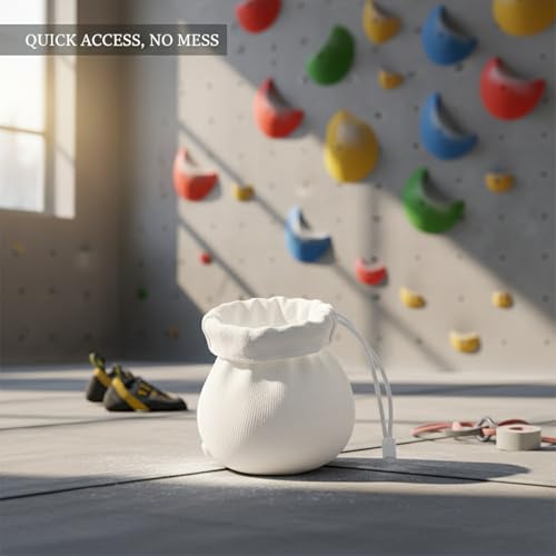 Rock Climbing Chalk Bag with Drawstring Closure, Durable Oxford Cloth Bouldering Pouch for Gym & Outdoor Training