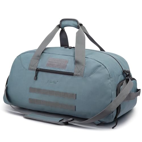 G4Free 70L Large Tactical Duffle Bag Men Sports Gym Backpack | with Shoes Compartment Military MOLLE Duffel Backpack, Grey - color: Grey