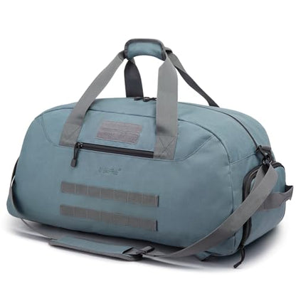 G4Free 70L Large Tactical Duffle Bag Men Sports Gym Backpack | with Shoes Compartment Military MOLLE Duffel Backpack, Grey - color: Grey