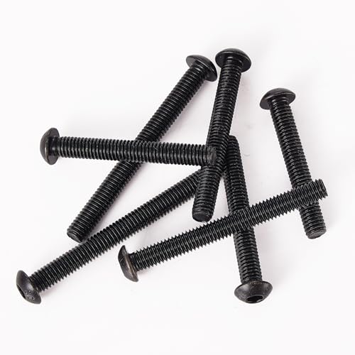 M6-1.0 Button Head Socket Cap Bolts Screws - 40/45/50/55/60mm Length Kit, 10.9 Grade Alloy Steel, Allen Drive, Black Oxide Finish, Full Thread, 50-Piece Set - size: 12.9-Button-M6-40-60mm