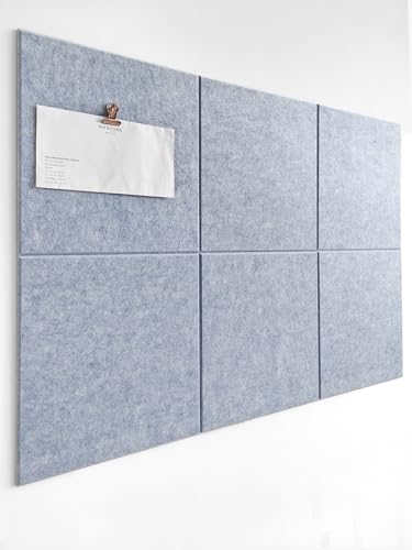 Cork Board 24 x36 Alternative - 6 Pack Felt Wall Tiles with Safe Removable Adhesive Tabs, Cork Boards for Walls Cork Board for Home Office Pin Board Tack Board - Blue Marble - color: Blue Marble, size: 6 Panels
