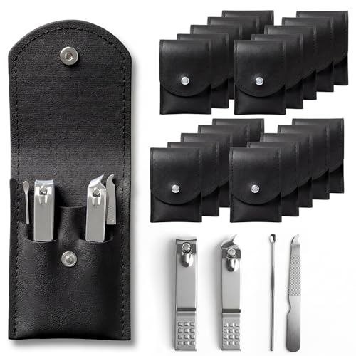 20-Piece Complete Nail Care Kit, Professional Manicure Set with Stainless Steel Tools for Home Use, Travel & Gifts | Portable Nail Clipper Kit in Black Case (Black) - color: Black