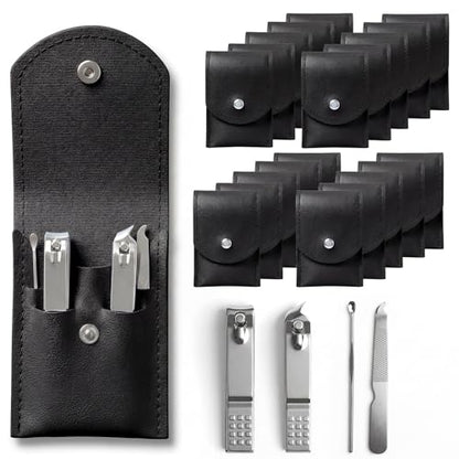 20-Piece Complete Nail Care Kit, Professional Manicure Set with Stainless Steel Tools for Home Use, Travel & Gifts | Portable Nail Clipper Kit in Black Case (Black) - color: Black
