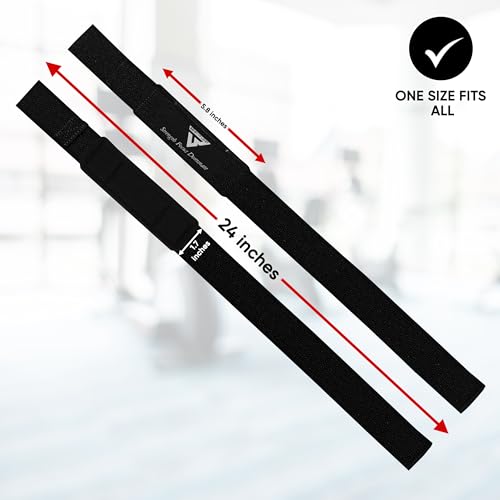 Weight Lifting Straps,Powerlifting Deadlifting, Anti Slip 60CM Hand Bar Grip, 5MM Neoprene Wrist Support, Heavy Duty Weightlifting Bodybuilding Workout - color: Black