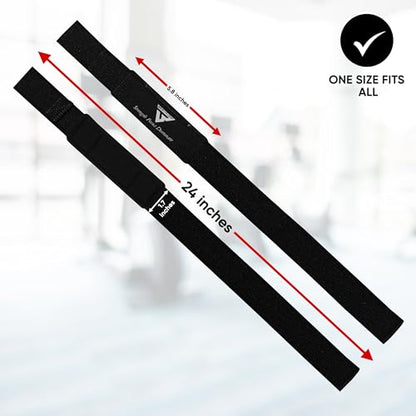 Weight Lifting Straps,Powerlifting Deadlifting, Anti Slip 60CM Hand Bar Grip, 5MM Neoprene Wrist Support, Heavy Duty Weightlifting Bodybuilding Workout - color: Black