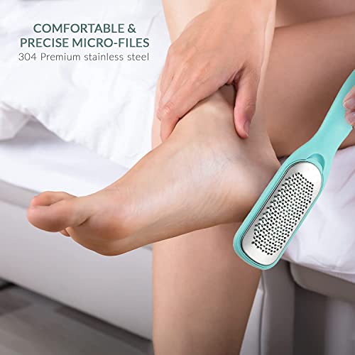 Callus Remover - Dual-Sided Foot File Pedicure Kit | Wet & dry foot scrubber for dead skin - dual-sided rasp & file for smooth heels - pedicure tool for callus & rough skin