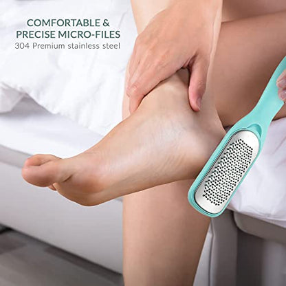 Callus Remover - Dual-Sided Foot File Pedicure Kit | Wet & dry foot scrubber for dead skin - dual-sided rasp & file for smooth heels - pedicure tool for callus & rough skin