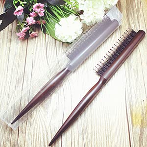 Little Wonder Boar & Tourmaline Nylon Bristle Brush with Rat Tail Handle for Back Combing, Volume Creation, and Hair Styling - Colors May Vary (T-3P) - size: T-3P