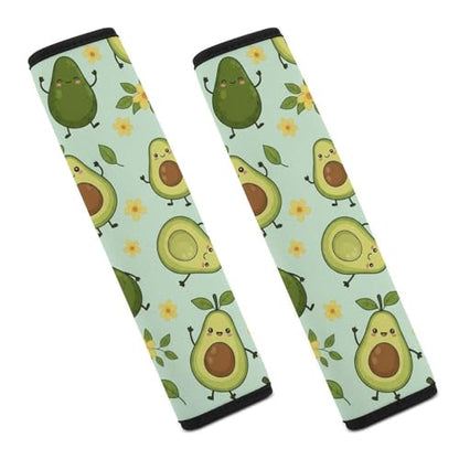 Universal Soft and Comfortable Green Avocado Seat Belt Shoulder Pad for Kids, Most Cars, 1 Pair Seat Belt Covers Cushion Anti-Slip Pad - color: Pattern 298