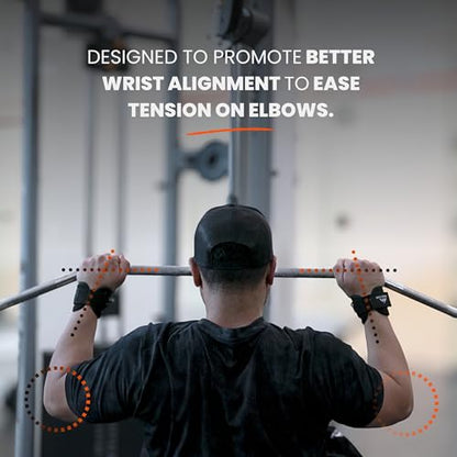 Gym Lifting Straps with D Rings, Anti-Slip, Thick Padded Lifting Wrist Straps for Weightlifting for Cable Machines, Deadlifts, & Gym Training, Black