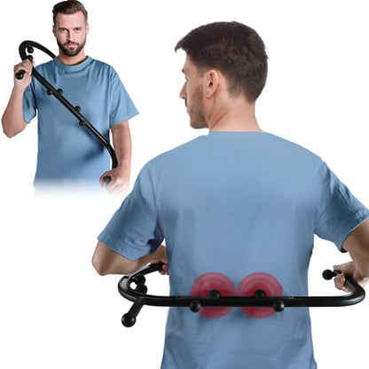Trigger Point Massage Tool,Two Shapes Handheld Back and Neck Massager for Pain Relief,Muscle Release Tool Manual Massage Hook Back Neck Shoulder Massager Black - Gift for Women & Men - color: Black