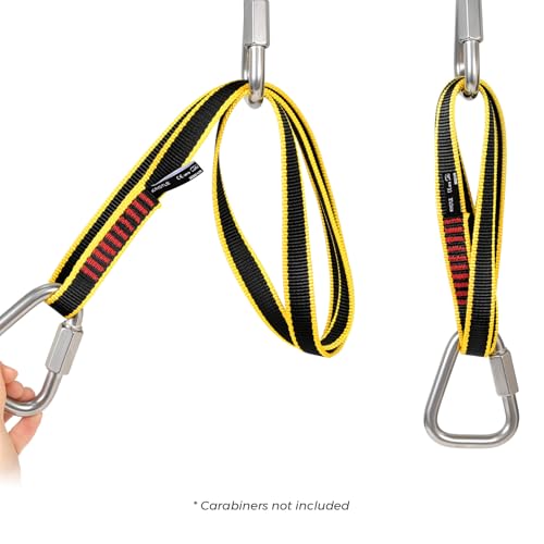 20MM Nylon Climbing Sling Runner 23KN CE2008/EN566 Rock Climbing Webbing Straps for Rock Climbing, Rappelling, Swing, Yoga Hammock etc - size: 30cm/ 12inch |Pack of 3