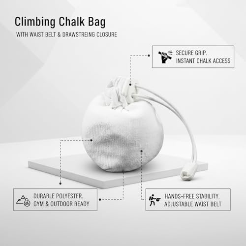 Climbing Chalk Bag with Adjustable Waist Belt, Durable Polyester Pouch for Bouldering & Rock Climbing