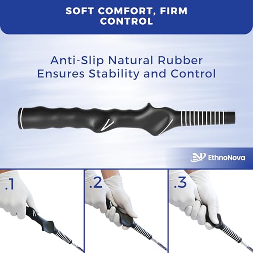 Golf Grip Trainer for Right-Handed Golfers – Golf Training Aid for Proper Hand Position & Swing Technique – Hit Straighter, Longer Shots & Fix Slices or Hooks Black
