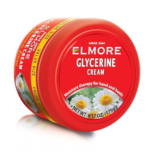 ELMORE Thick Soothing Dry Hand Cream – 42% Glycerin for Intense Moisture & Hydration | Chamomile Extract to Calm, Soothe & Restore Dry, Cracked Skin | Fast-Absorbing & Non-Greasy