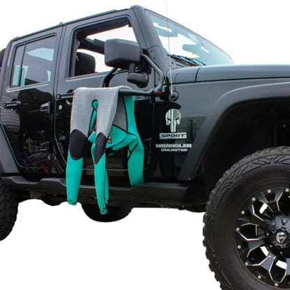 Malo’o Portable DryRack Vehicle Drying Rack for Wetsuits Scuba and Fishing Gear, Foldable Car Drying Rack with Heavy Duty Bars, Padded Wet Suit Hanger - color: Black