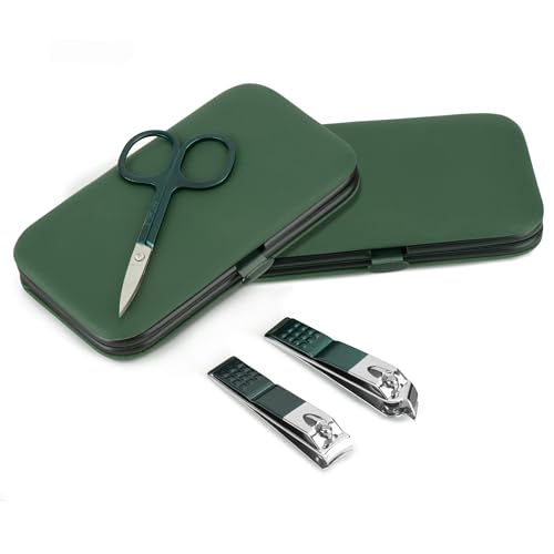 Manicure Set Personal Care Nail Clipper Kit Professional Manicure Pedicure Set Mens Accessories Personal Care Nail Grooming Present for Men Husband Boyfriend Parent, Dark Green - color: Dark Green