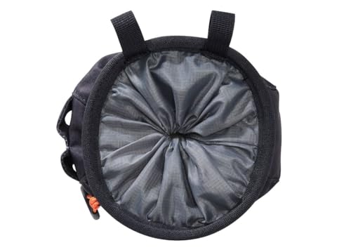 Petzl SAKAPOCHE Rock Climbing Chalk Bag | Ergonomic Chalk Pouch with Zippered Pocket for Gym, Sport, & Trad Climbing - color: Black + 200 g powder crunch chalk