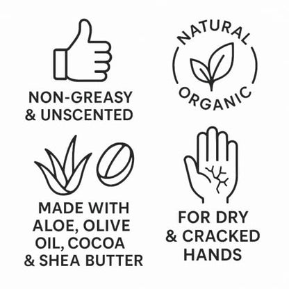 Farmhands Natural & Non-Greasy Hand Cream for Dry, Cracked Hands - No Added Fragrance, Fast-Absorbing for Working Hands - Repairing Skincare - Aloe - Non GMO - 2oz Tin