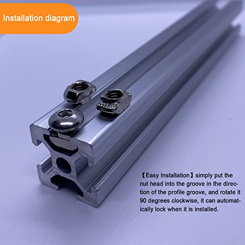 100pcs 2020 Series Sliding T-Nuts T-Slot Metric M5 Thread Slide in Hammer Head T-Nut for Standard 6mm T-Slot Aluminum Extrusion Profile - style: 100pcs 20 Series T Nut